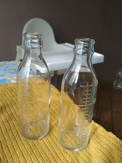 Бутылочка стеклянная и лактационные вкладыши