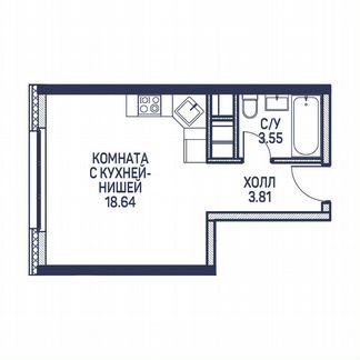 Квартира-студия, 26 м², 13/22 эт.