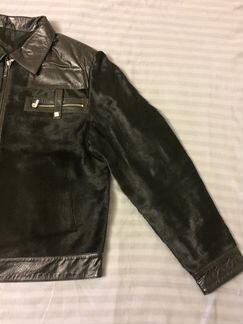Куртка кожаная мужская с мехом пони новая
