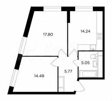 2-к квартира, 57.3 м², 26/30 эт.