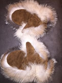 Женские варежки из меха лисы S