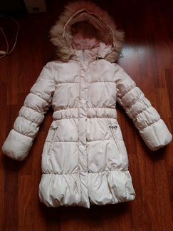 Пальто на пуху очень теплое на девочку рост 128