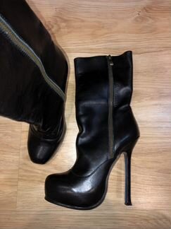 Кожаные сапожки на платформе и на шпильке, р-р 37