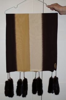 Шарф с кисточками из норки. Новый