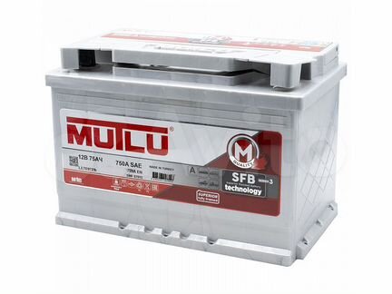 Акб 75Ач Mutlu обратная, для Газель, иномарок