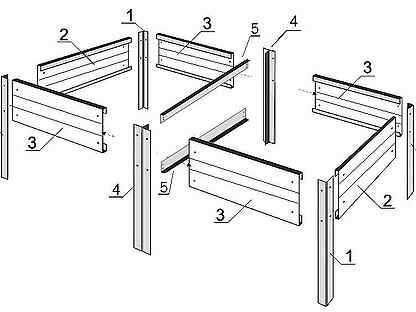 Чертеж грядки из оцинкованной стали