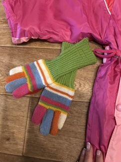 Комбинезон на девочку 1-2 года + шапка и перчатки