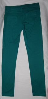 Штаны стрейч брюки бирюзовые мор. волны S новые