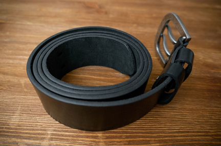 Ремень Мужской Кожаный 45 мм Широкий Черный крс