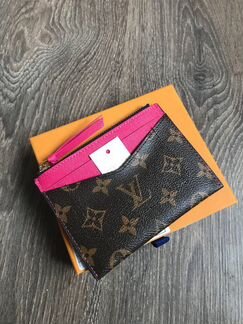 Визитница Louis Vuitton ярко-розовая