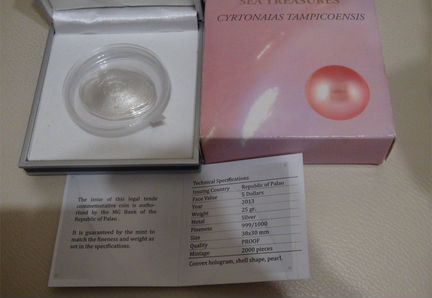 5 долларов 2013 Сокровища моря Розовая жемчужина