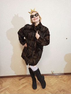Шуба из бурой лисы