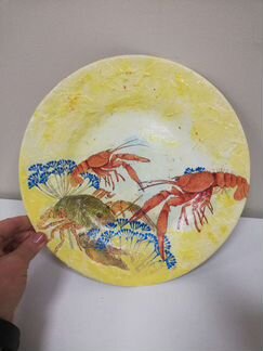 Тарелка декупаж раки