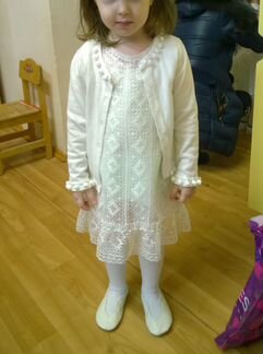 Красивое льняное платье 2-4 года Костюм снежинки