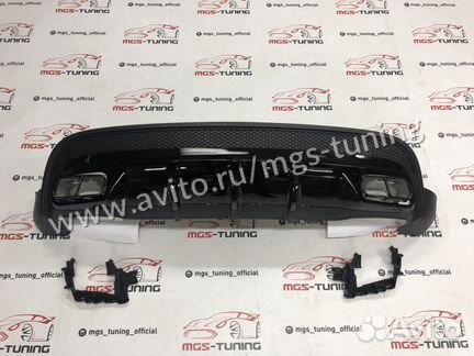 Диффузор с насадками Mercedes GLA 45 AMG all black