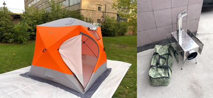 Палатка для зимы + печка+пол