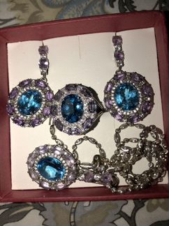 Комплект серьги,подвеска,кольцо 17 размер,серебро