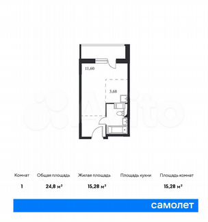 Квартира-студия, 24.8 м², 10/14 эт.