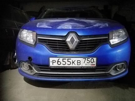 Рено Логан 2 бампер передний синий сборе