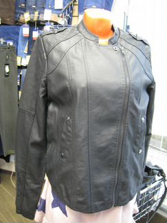 Кожаная куртка черная XL