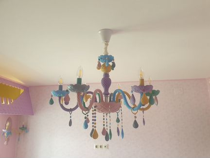 Люстра и 2 светильника принцессы в детскую для дев