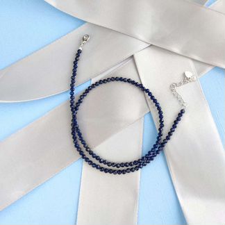 Чокер колье шпинель синяя 3 мм