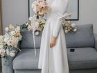 Белое вечернее (свадебное) платье миди