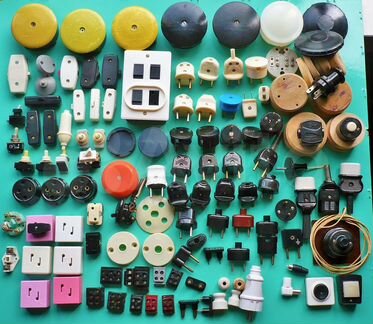 Радио-розетки, выключатели для ламп СССР 60-80-х г