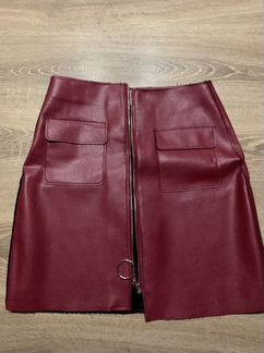 Юбка джинсовая кожаная