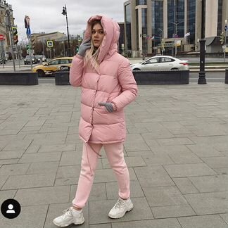 Розовая куртка зефирка пудра пуховик одеяло