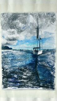 Картина. Яхта в море
