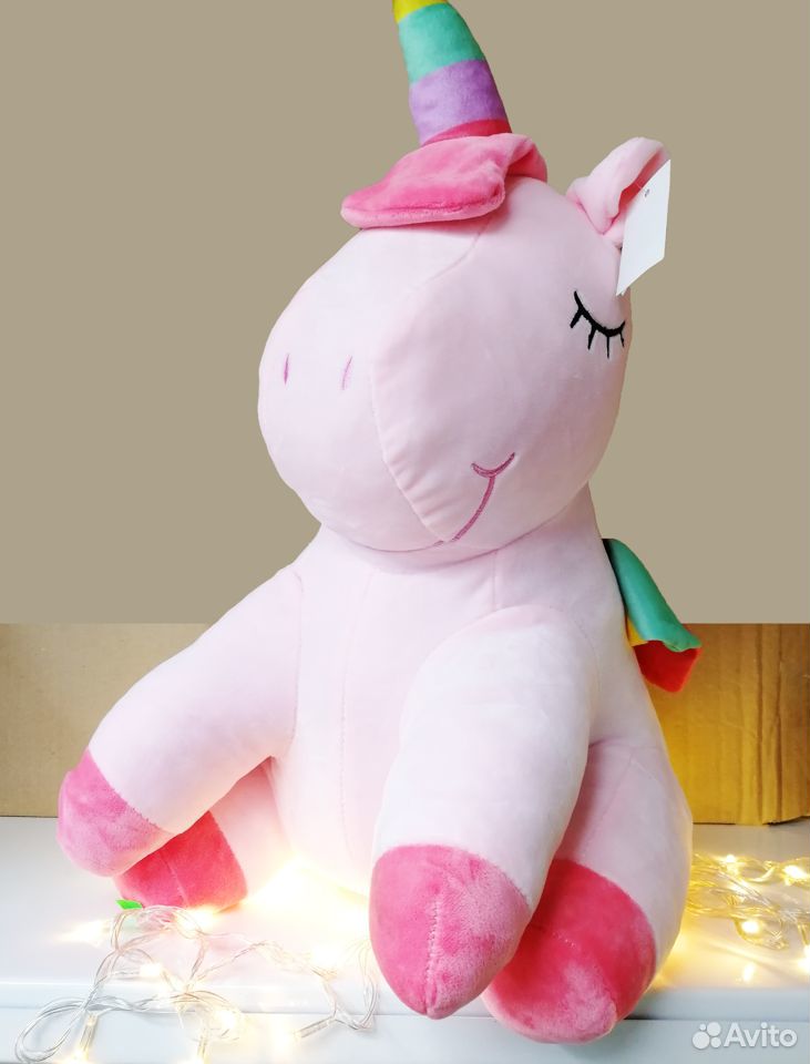 Розовый сидячий единорог новая мягкая игрушка 89193982851 купить 1