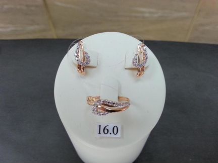Золотой комплект - с Фианитами проба 585 размер 16