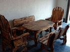 Стол и скамейки из дерева для дачи сада дома веран