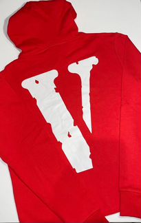 Vlone red staple hoodie