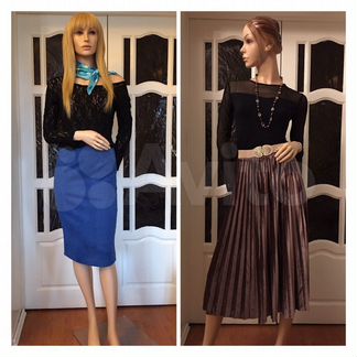 Юбка синяя замшевая 46-48 р