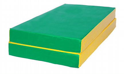 Мат гимнастический кмс № 3 (100 х 100 х 10) складной зелено/желтый