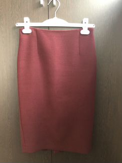 Бордовая юбка-карандаш Massimo Dutti, S