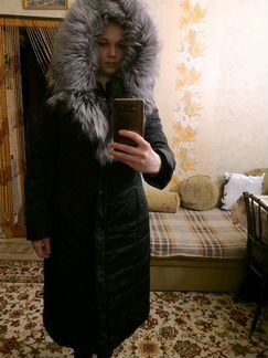 Пальто с мехом чернобурки