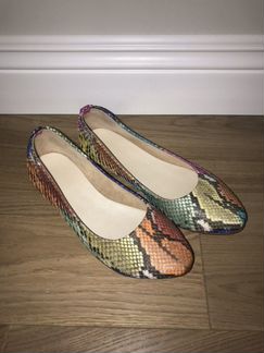 Балетки из питоновой кожи