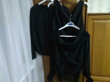 Черная блузка нарядная шифон