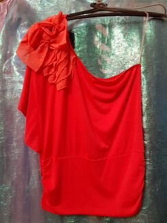 Блузка, размер 44,цвет алый