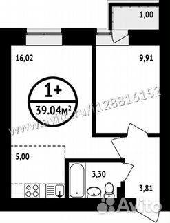 2-к квартира, 39 м², 15/17 эт.