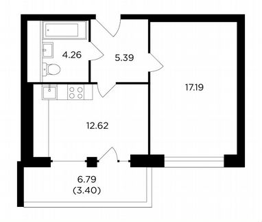 1-к квартира, 42.9 м², 10/29 эт.
