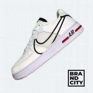 Nike Air Force 1 React White Black Red